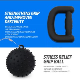 Hand Trainer Finger Trainer Kit, Hand Training Device, Grip Trainer with Counter, Finger Stretcher, Finger Training, Anti Stress Ball, Gyroscopic Ball Trainer for Fitness, Strength Training, Home