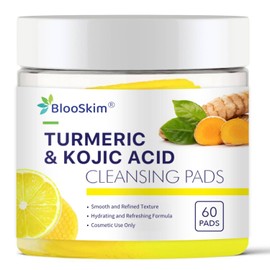 Turmeric Kojic Acid Cleansing Pads – Exfoliating & Brightening Face Pads for Dark Spots, and Uneven Skin Tone – Gentle & Effective Turmeric & Kojic Acid Facial Pad for Face & Body - 60Pcs