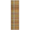 Homeroots 8' Runner Orange Plaid Washable Non Skid Indoor Outdoor