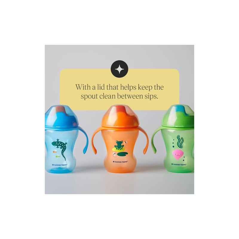 Tommee Tippee 3-Pack Blue, Orange and Green Sippy Trainer Cups