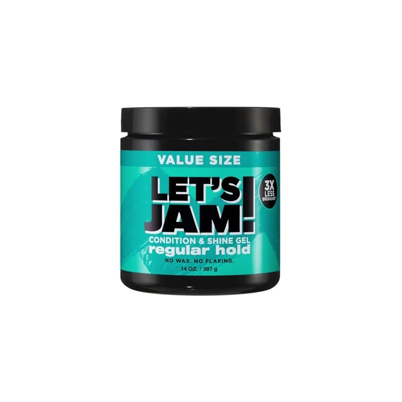 Lets Jam Shine & Conditioning Gel 14oz Regular Hold Bonus