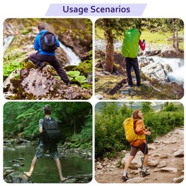 LUMLLSAJI Waterproof Backpack Rain Cover - Non Slip Bag Cap with Vertical Reflector Strap Keep Drying Water Proof for Climbing - 55-65L - Navy Blue - L Size