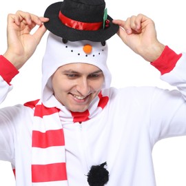Sincere Party Made of Fleece Unisex Snowman Onesie Costume for Adult Large