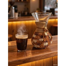 Handmade Crochet Coffeemaker Cozy For Chemex 6 Cup Accessories Coffee Warmer Protection Cozy Winter Decor For Coffee Corner(Cozy only)