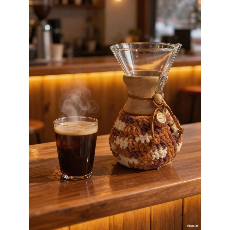 Handmade Crochet Coffeemaker Cozy For Chemex 6 Cup Accessories Coffee