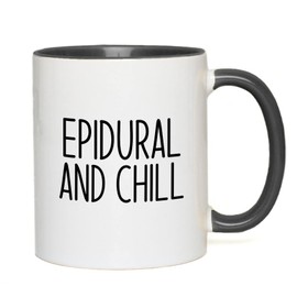 Bubble Hugs Nurse 2Tone Black Mug 11oz - Epidural and Chill - Labor Clinical Certified Nursing Assistant Surgical Emergency Oncology Practitioner