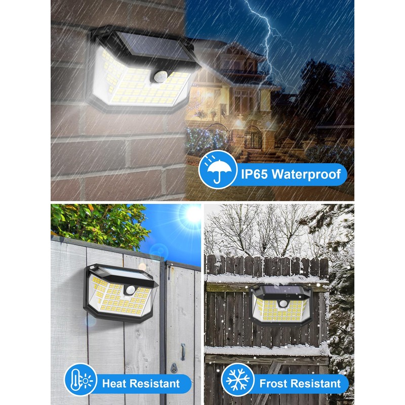 LANSOW Solar Motion Lights Outdoor 6 Pack, 188 LED/3 Modes,