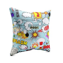 Premium Throw Pillow with Filling – Boom Splash – 30x30 cm – Charming Deco Cushion for Nursery & Children’s Room – Kids’ Collection