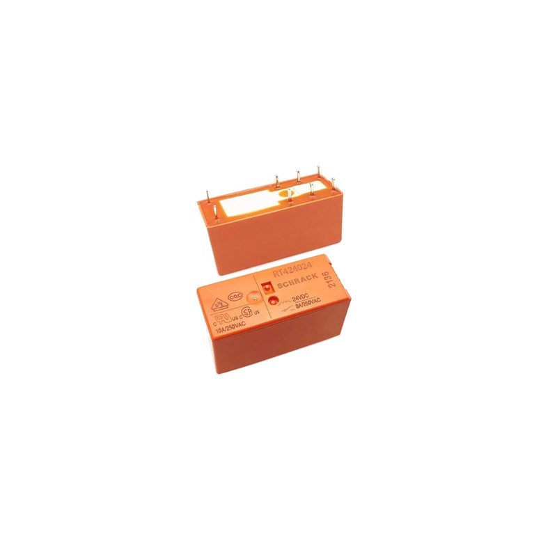 2PCS RT424024 24VDC 8Pins DPDT 8A 24V Power PCB Relay