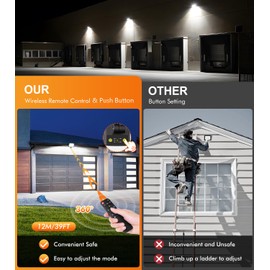 MEIKEE 25W Security Lights with Motion Sensor 2350 Lumen Dimmable PIR Floodlights Outdoor Lights 12m PIR Detection Button & Remote Adjustable IP66 Waterproof for Garden Corridor Entrance Backyard
