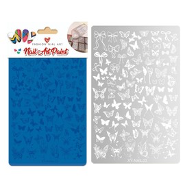Nail Stamping Plate Lace Butterfly Bows Ribbon Pattern Template Plates for Stamping Cute Image and Art Design on Fingernails Floral Garden Petals Nail Art Templates