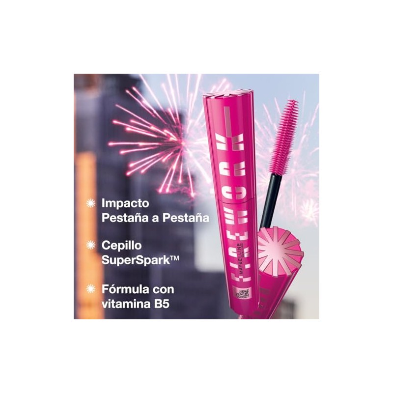 Maybelline NY Lash Sensational Firework, Máscara de Pestañas Waterproof con