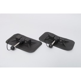 2 x Wheel Wheel Holder 4 Square Base Pivot for Inflatables (Black), Large