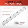 30cm Clear Acrylic Cutting Ruler with Steel Edge