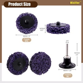 Mixiflor 11 Pcs 2" Sanding Discs, Quick Change Easy Strip Wheels,Die Grinder Attachments for Strips Paint, Cleans Welds Rust Removal Wheel