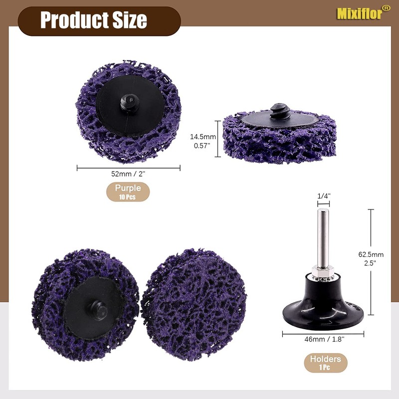 Mixiflor 11 Pcs 2" Sanding Discs, Quick Change Easy Strip