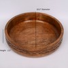 EDHAS Mango Wood Decorative Round Carved Bowl for Decoration, Centerpiece
