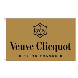 YERCHIC Veuve Flag 3x5ft Clicquot Banner for Garage Indoor Outdoor Champagne Wine Bar Advertising Liquor Store Man Cave Wall Decoration