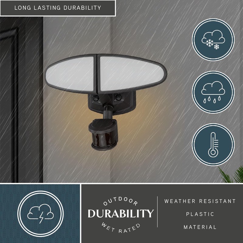 VAXCEL Palatine 2-Light Integrated LED Motion Sensor Flood Light -