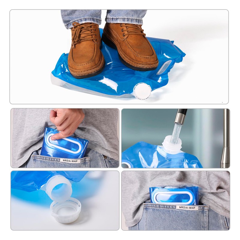 DTOL 5L Folding Drinking Water Container Storage Bag Pouch for