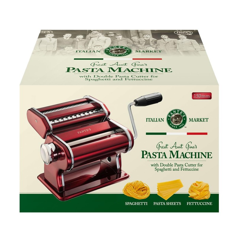 Fante’s Double Pasta Maker, Premium Stainless Steel Noodle Press with