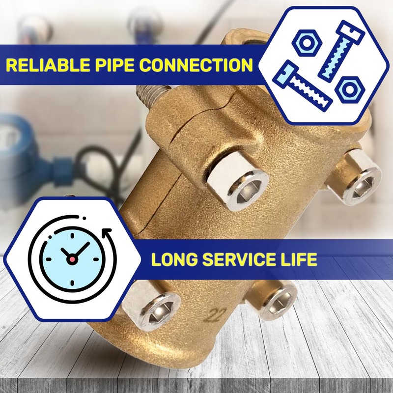 Plug Clamp for Copper Pipe Diameter 22 mm Made of