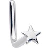 Body Candy Solid 14k White Gold Star L Shaped Nose