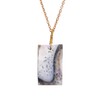 AURA GEMS Dendrite Opal Bar Pendant Necklace, Natural Rough Gemstone,
