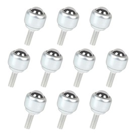 CPROSP Pack of 10 Ball Castors with M5 Threaded Rod 16.5 mm, Ball Roller Bearing 360º, Furniture Castors Small Carbon Steel, Swivel Ball Castors for Transporting Furniture, Kitchen Appliances