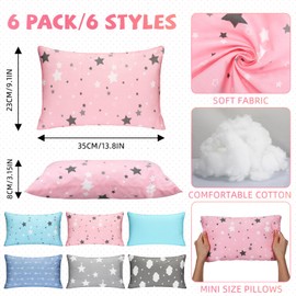 Kigley 12 Pack 6 Pack Mini Pillows for Kids, Daycare, Travel, Nap, Small Soft Breathable Machine Washable Sleeping Pillows for Pet Dog