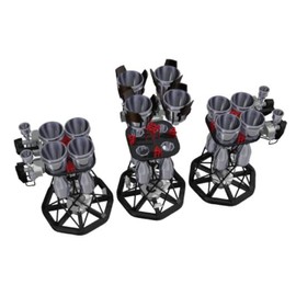 HMA 1/144 Mechalism Ultra Detail Vernier SS Size Set of 3 Plastic Model Parts M3-M07 (Rocket)