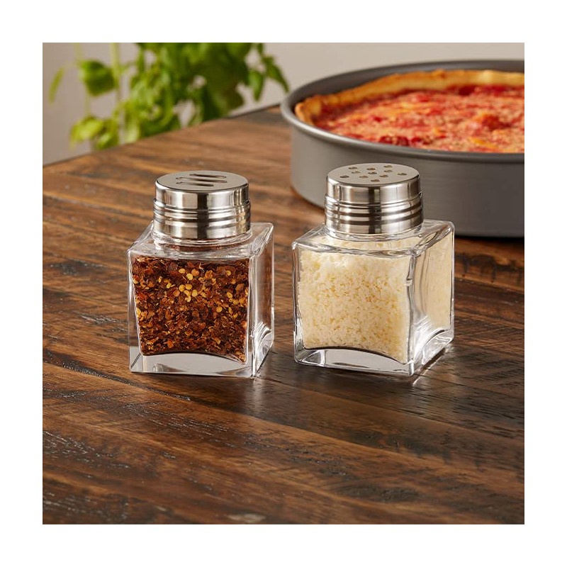 American Metalcraft GSS6 Square Glass Shaker, 6 oz., Slotted Top