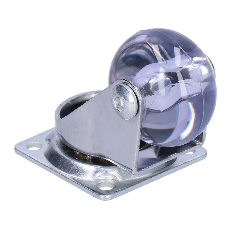 4 Pcs Swivel Caster Heavy Duty Stainless Steel Transparent PU