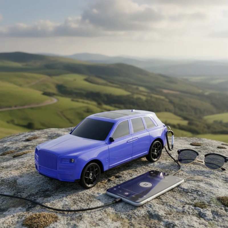 Luxury SUV Style Solar for Speaker Media-Ready High-End Design Blue
