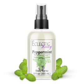 Peppermint Essential Oil Body Spray, 8 ounces, Body Mist for Women with Clean, Light & Gentle Fragrance, Long Lasting Perfume with Comforting Scent for Men & Women, Cologne with Soft, Subtle Aroma For | Eclectic Lady
