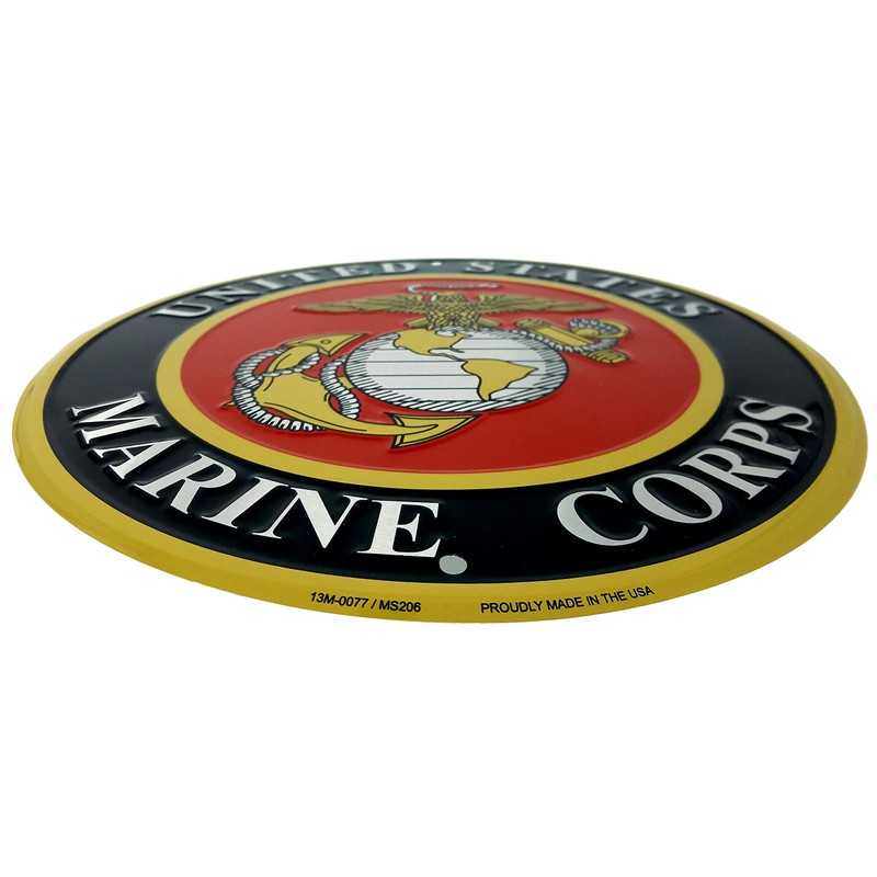 Ramsons Imports U.S. Marine Corps Emblem 12" Round Metal Sign,