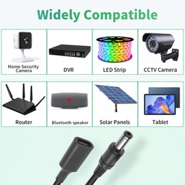 Varbmt USB C to DC 5.5 x 2.5mm Adapter Cable, 3.28Ft 15W 5V USB C to DC Adapter Cable Power Charging Cord for Webcam Router, IP Camera, Mini Fan, Electric Toothbrush, Table Lamp, 1Pack