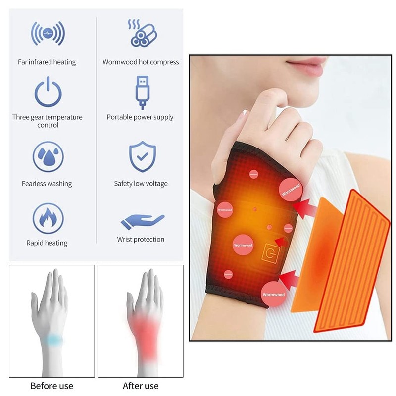 Wrist Heated Brace Wrist Warmer Electric Heated Wrap Wrist Heating