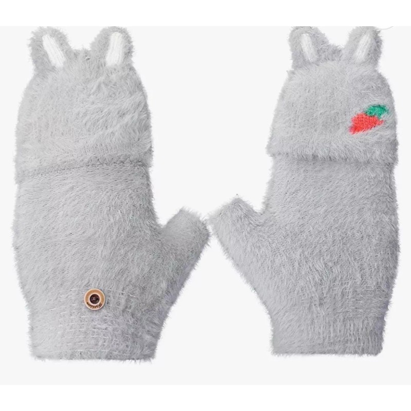 KH Guantes Calientitos De Peluche Zanahorias Unisex Invierno
