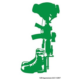 UR Impressions KGrn 8.5in. LF Battlefield Cross - Left Facing Decal Vinyl Sticker Graphics for Cars Trucks SUV Vans Walls Windows Laptop|Kelly Green|8.5 X 5.5 inch|URI419-KG