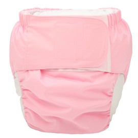 Sigzagor Large Teen Adult Cloth Diaper Nappy Reusable Washable for Disability Incontinence with Hook and Loop for Women (Pink (Large 26in to 50in))