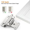 Probrico 50 Pack (25 Pairs) Brushed Nickel Cabinet Hinges, 1/2"