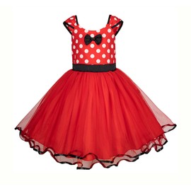 ANGELS DRESSY Girls Mini Mouse Princess Dress for Summer, Polka Dots Fancy Dress Up Costume Birthday Party Tulle Dresses for Kids 3T - 12T