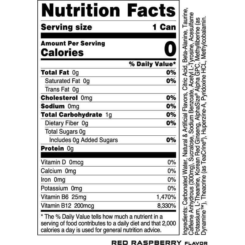 Bucked Up Energy Drink 300mg (Blood Raz) (12 CT)