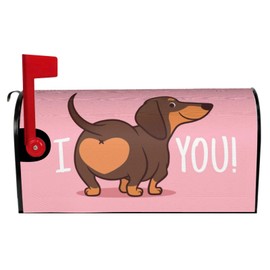 Dujiea Dachshund Puppy Dog Mailbox Cover Mailbox Wraps, Waterproof Mailbox Covers Magnetic Post Box Cover Standard Size 21"(L) x 18"(W) Garden Yard Outside Farmhouse Home Decor