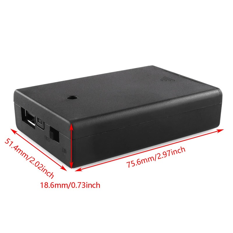 DGZZI Battery Case 3 AA Battery Box Holder with ON-Off