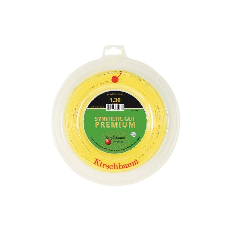 Kirschbaum Spule Synthetik gut Premium Tennissaiten, SGP125-200, Natur, 1.25mm/17-Gauge