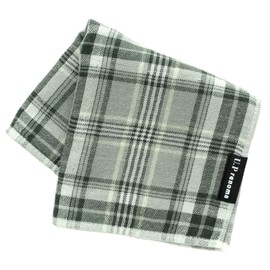 U.P renoma 001012-0002-02 Gauze Front Gauze Cloth Back Towel Handkerchief Parisian Check (Green) Gentleman Men's Towel, Hand Towel, Approx. 9.8 inches (25 cm)