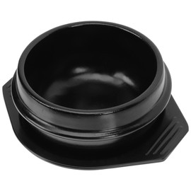 Stoneware Clay Korean Dolsot Bowl with Tray, Korean Bibimbap Bowl Soup Bowl Korean Cooking Pot, Traditional Korean Cookware for Gas Stovetop, Dishwasher Safe Portable Stove Burner