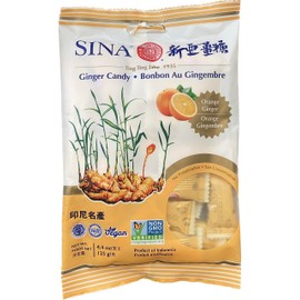 Sina Ting Ting Jahe Ginger Chewy Candy With Orange, 4.4 Ounce